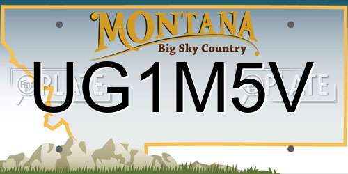 UG1M5V Montana License Plate
