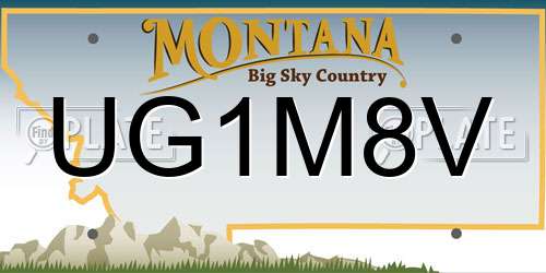 UG1M8V Montana License Plate