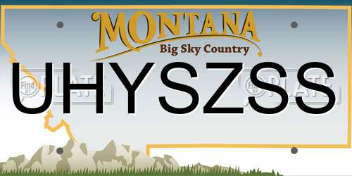 UHYSZSS Montana License Plate