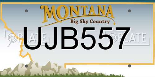 UJB557 Montana License Plate