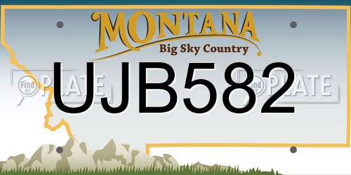 UJB582 Montana License Plate