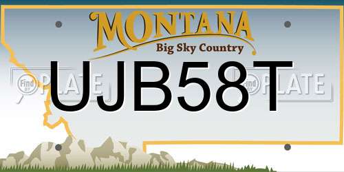 UJB58T Montana License Plate