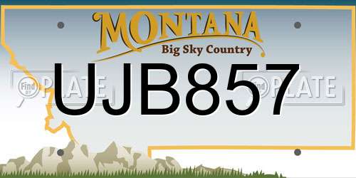 UJB857 Montana License Plate
