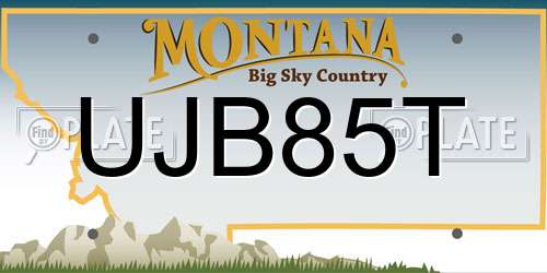 UJB85T Montana License Plate