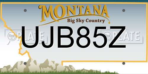UJB85Z Montana License Plate