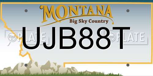UJB88T Montana License Plate
