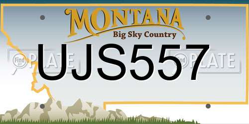 UJS557 Montana License Plate