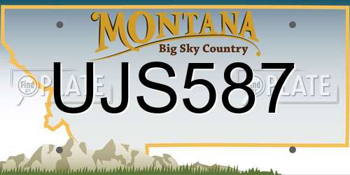 UJS587 Montana License Plate