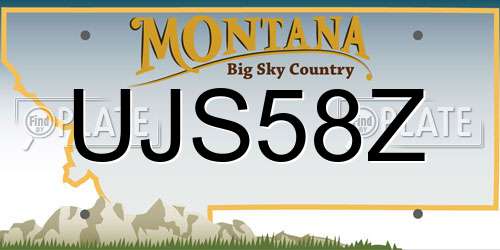 UJS58Z Montana License Plate