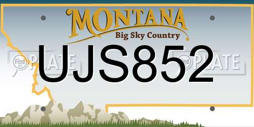 UJS852 Montana License Plate