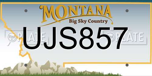UJS857 Montana License Plate