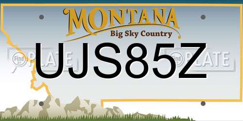 UJS85Z Montana License Plate