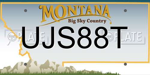 UJS88T Montana License Plate