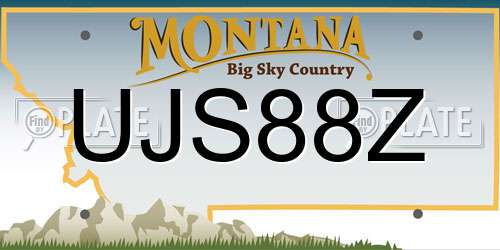 UJS88Z Montana License Plate