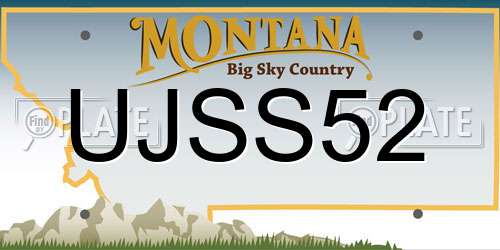 UJSS52 Montana License Plate