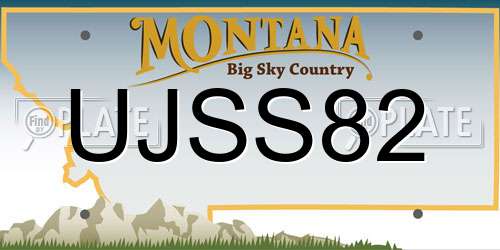 UJSS82 Montana License Plate