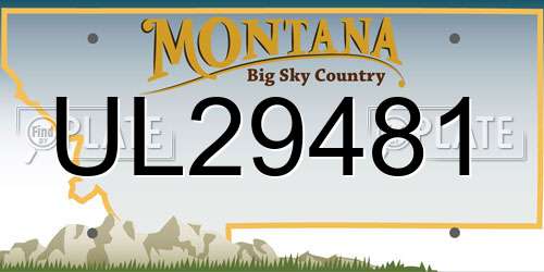 UL29481 Montana License Plate