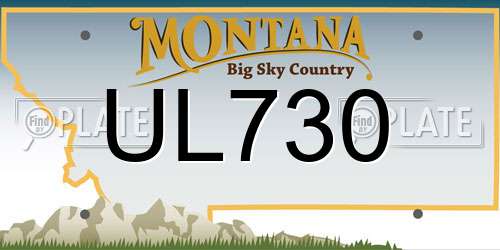 UL730 Montana License Plate
