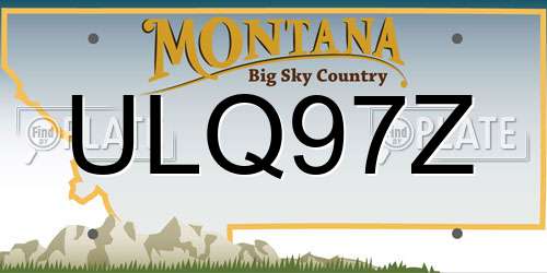 ULQ97Z Montana License Plate