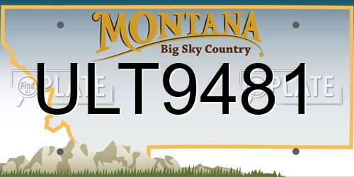 ULT9481 Montana License Plate