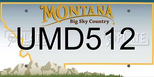 UMD512 Montana License Plate
