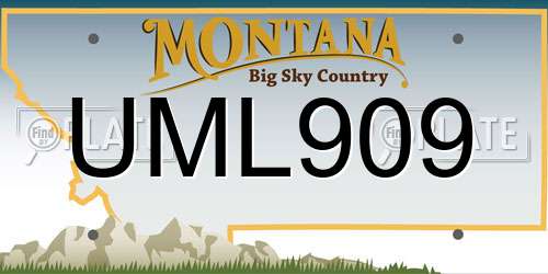 UML909 Montana License Plate