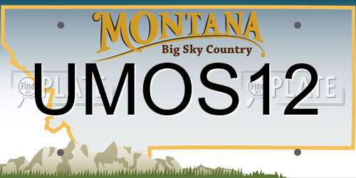 UMOS12 Montana License Plate