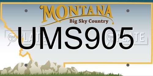 UMS905 Montana License Plate