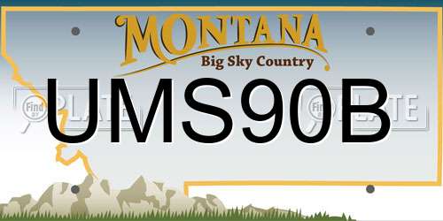 UMS90B Montana License Plate