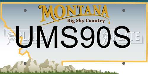 UMS90S Montana License Plate