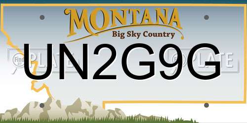 UN2G9G Montana License Plate