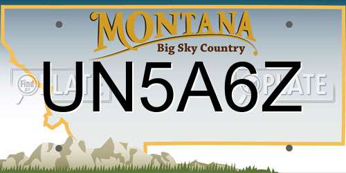 UN5A6Z Montana License Plate