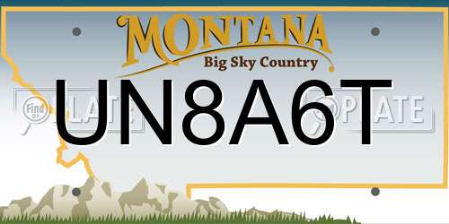 UN8A6T Montana License Plate