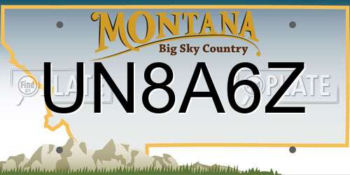 UN8A6Z Montana License Plate