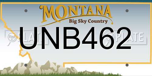 UNB462 Montana License Plate