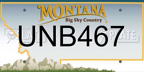 UNB467 Montana License Plate