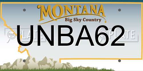 UNBA62 Montana License Plate