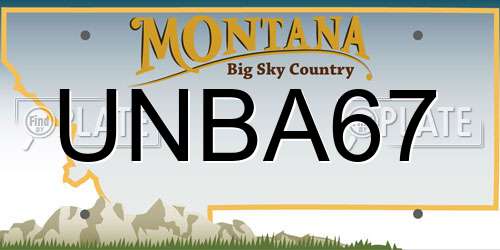 UNBA67 Montana License Plate