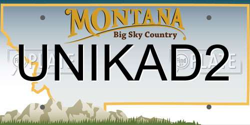 UNIKAD2 Montana License Plate