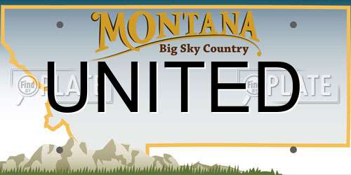 UNITED Montana License Plate