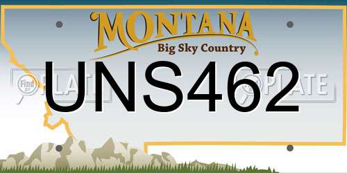 UNS462 Montana License Plate
