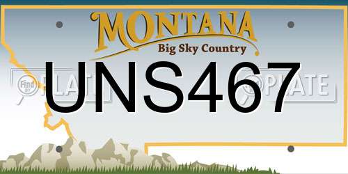UNS467 Montana License Plate