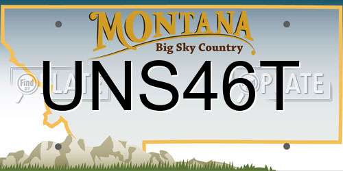UNS46T Montana License Plate
