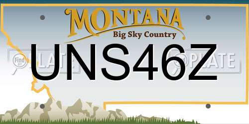 UNS46Z Montana License Plate