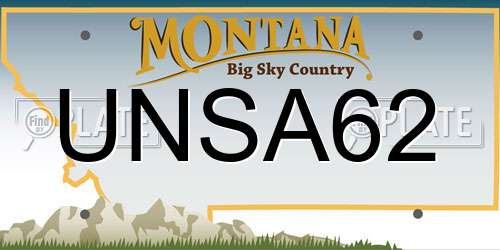 UNSA62 Montana License Plate