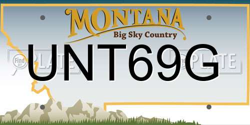 UNT69G Montana License Plate
