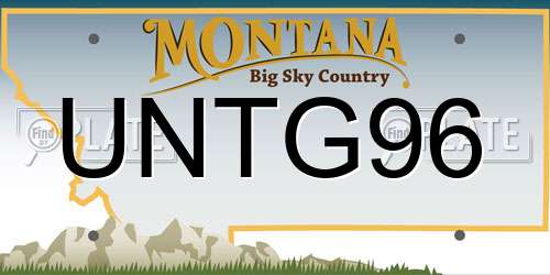 UNTG96 Montana License Plate