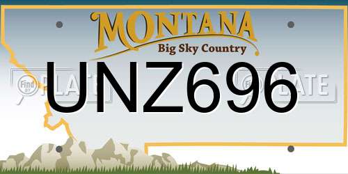 UNZ696 Montana License Plate