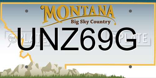 UNZ69G Montana License Plate
