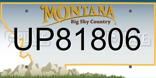 UP81806 Montana License Plate